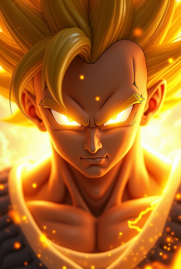 close up humanista super Saiyajin, everything detailed, clear image, 8 k quality