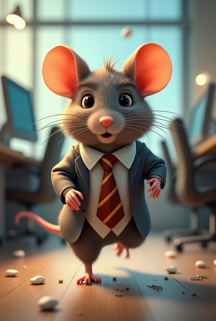 Office rat in tie