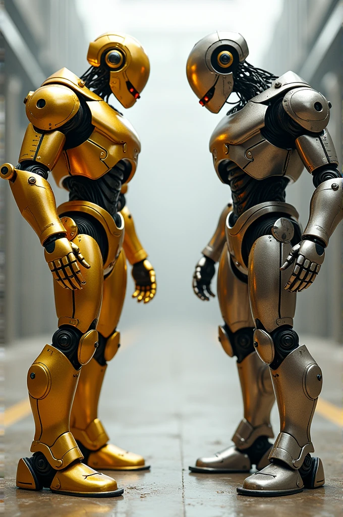 txendo, blueglow, a t-x endoskeleton walking a dog, intricate, highly detailed