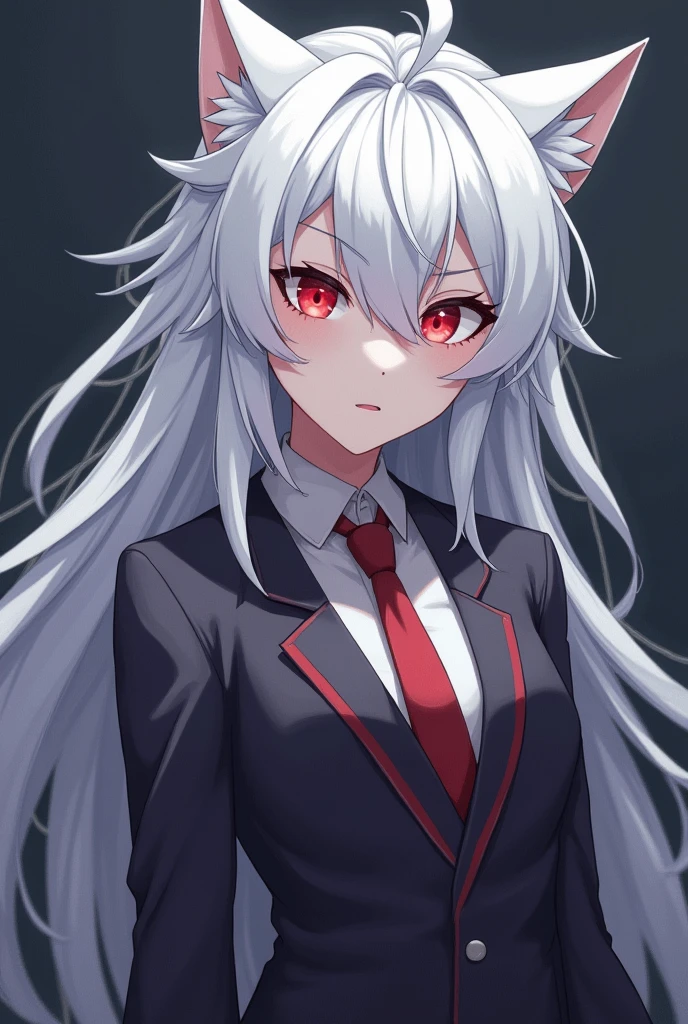 wolf beast rape anime with white hair and red eyes