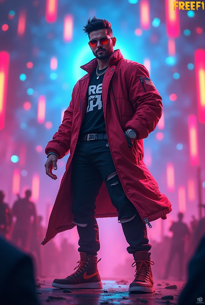 Tittle : SOHELUS IS LIVE
Look: Free Fire dj alok character on middle side. And title on Corner.