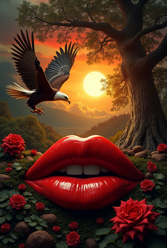 I want 👄, a peroba,a flag of germany,A eagle,a sun forming a team