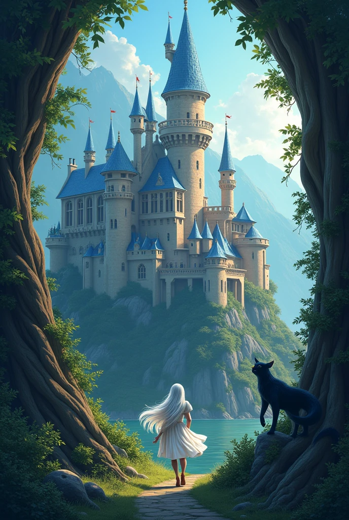 Once upon a time, in a very kingdom, muito distante, a beautiful princess named Luna. She lived in an enchanted castle, but something strange happened! One day, an evil witch cast a spell on the castle and trapped the princess in a high tower, surrounded by walls of thorns and scary monsters.