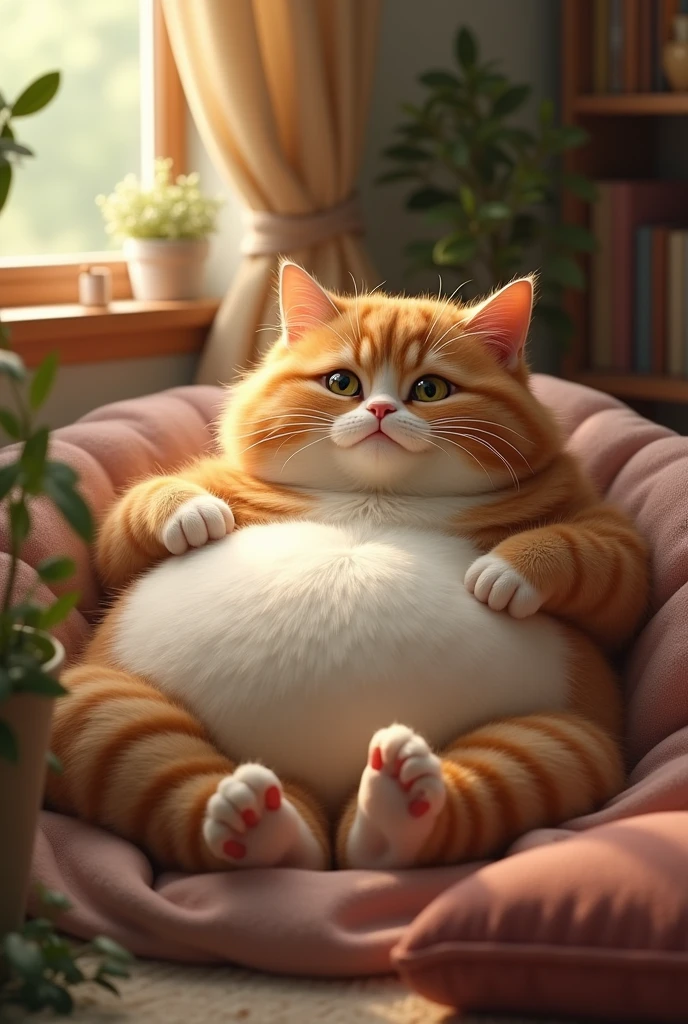 Furry big belly kitty inside stomach