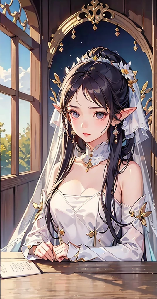 One person, Purple Bunny Suit, lotus leaves, Highest quality, Master, (Lesbians all over:1), expensive, Nice face, hair ornaments, (Mid-breasted: 1.8) (solo:1), View your audience, lips, Shift dress, Order of healing, Choker Necklace, gem, (Ridiculously long hair: 1.4), Elf Ears, Earrings, building, Pub,Standing at the counter, (Hentai Realism:1.5), Ultra-high resolution, Highest quality, Shameful blush, Hairline, Pull your arms back, (Expressive hair:1.4) ,Perfect Body Proportions,7 shows ,(Very delicate and beautiful work),Best image quality,masterpiece,The face is clear,(Exquisite facial features),Unparalleled beauty,Beautiful age girl,Brown eyes,The highlights are obvious,high quality and expensive,The details are endless,eyes like gems,Blush Lash,Beautiful Face,Facial Makeup,Putting on makeup,(Very nice CG),Silver Hair Ponytail,Silvery White Veil,Best image quality,