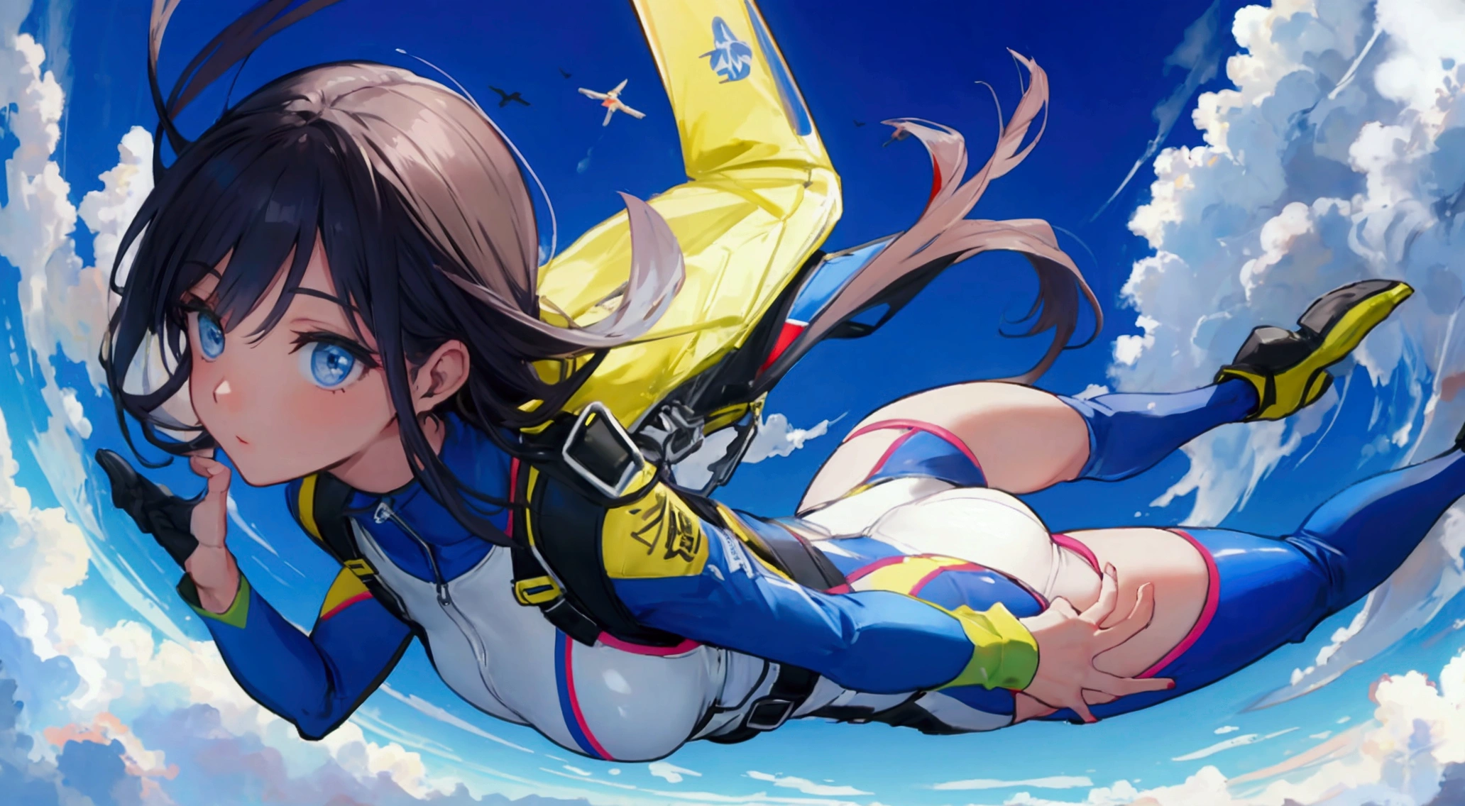 sky diving woman