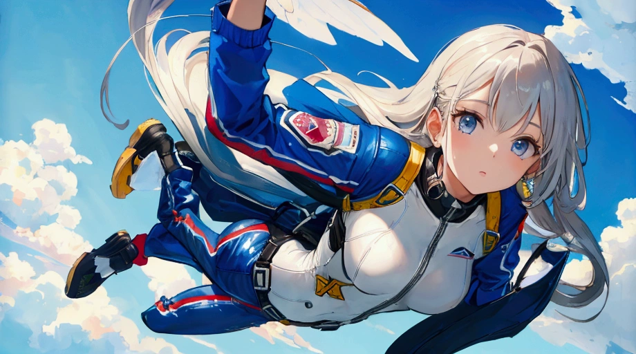 sky diving　woman