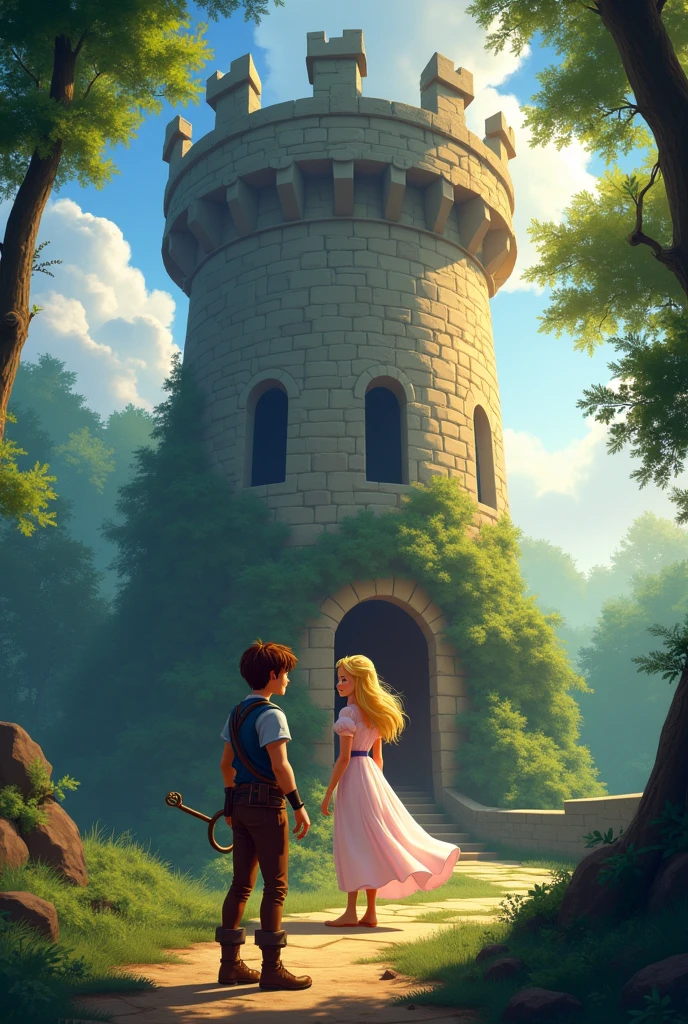 When Leo reached the top of the tower, they live a princesa Luna. She smiled at him, and he knew that all the effort was worth it. Leo used a magic key he had found in the forest to open the tower door., and Luna was released.