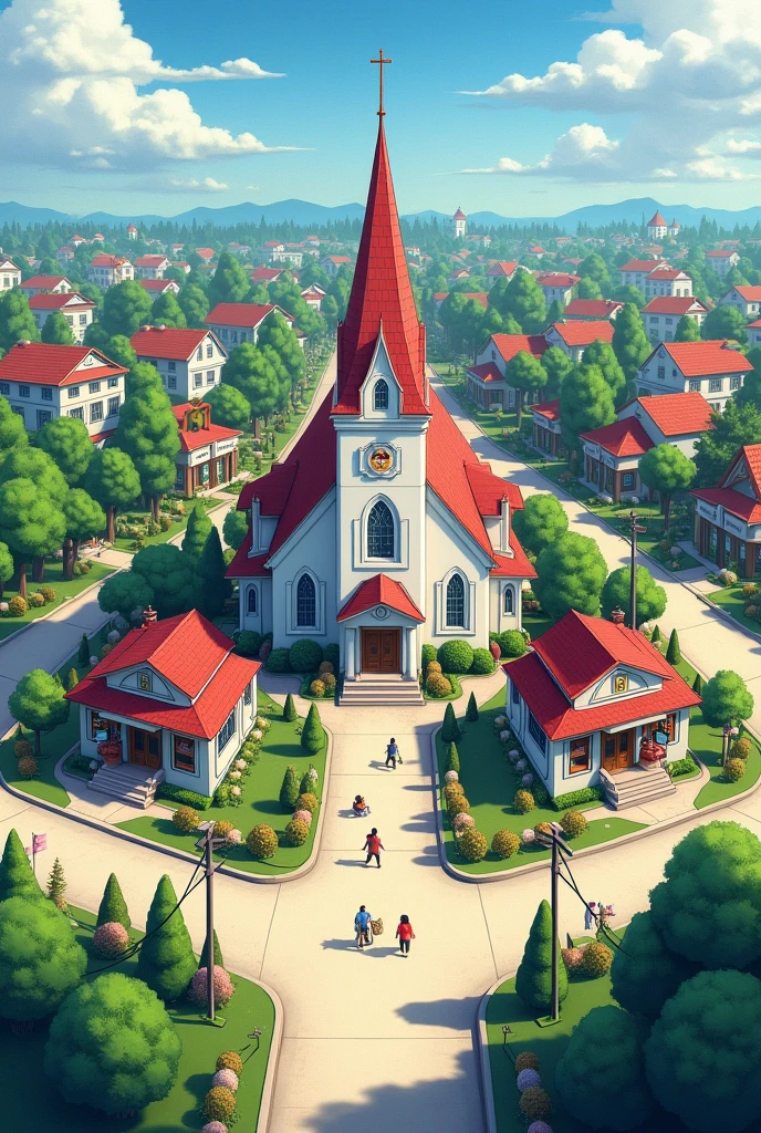 community that has church and mini stores andd mcdo and other food stores