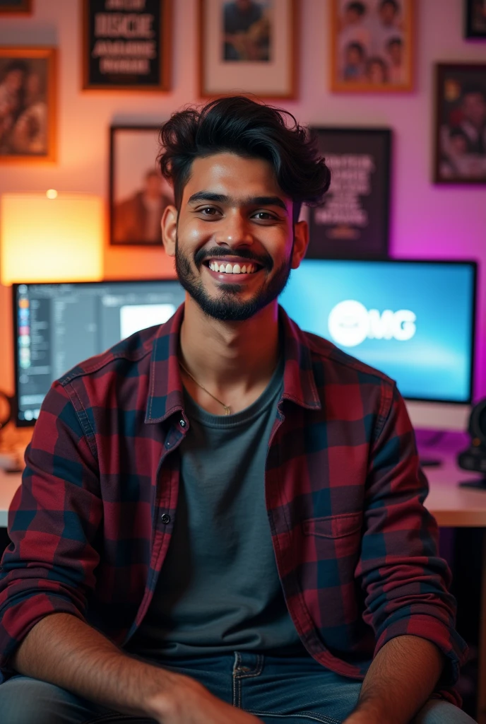 Indian Youtuber in his office
Front photo  boy
