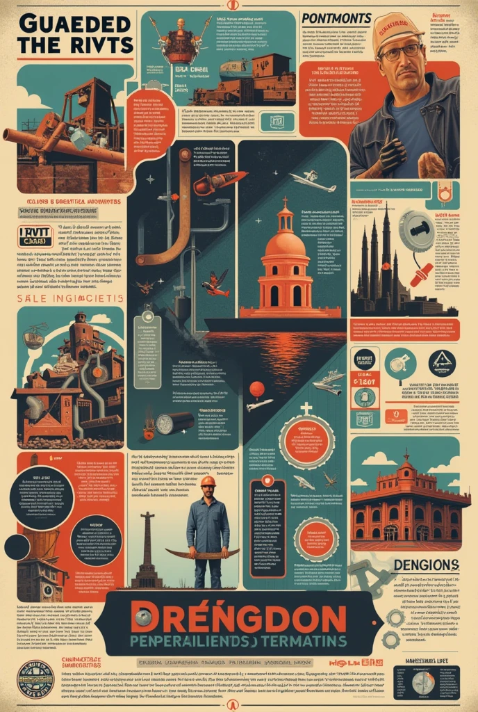 Create a poster with several images and text about everything related to rivets rivets in Spanish