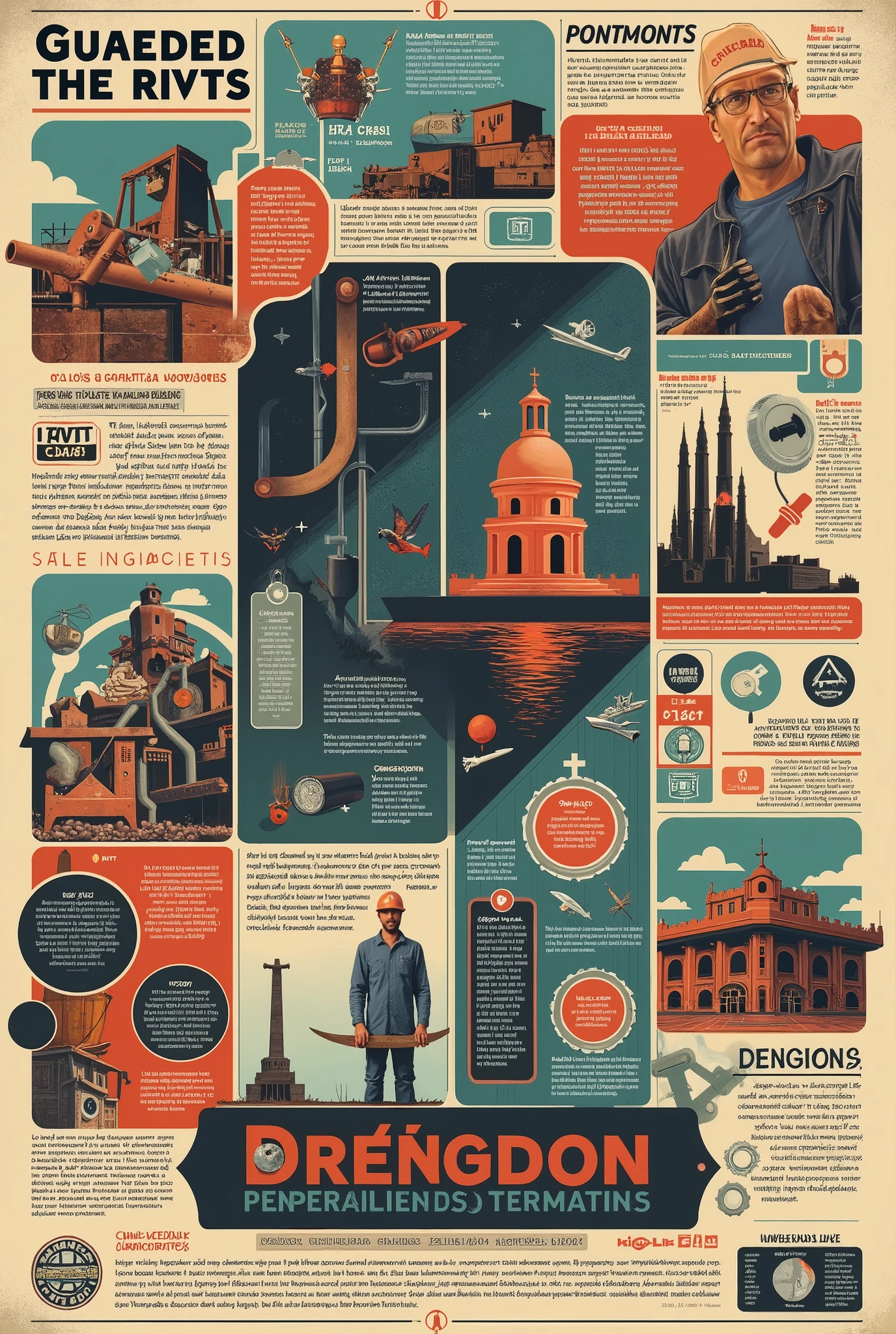 Create a poster with several images and text about everything related to rivets rivets in Spanish

