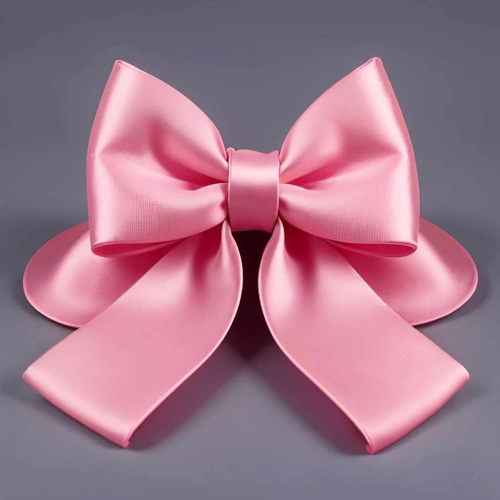 A large tied long pink ribbon made of silk、(bow knot)