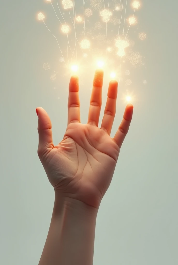 Hand drawing with life goals emerging in the finger tips