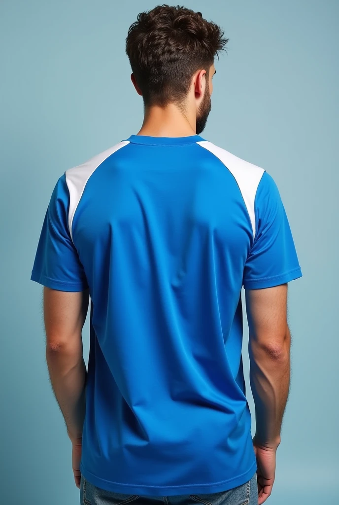 A back tshirt  combination of color blue and white 