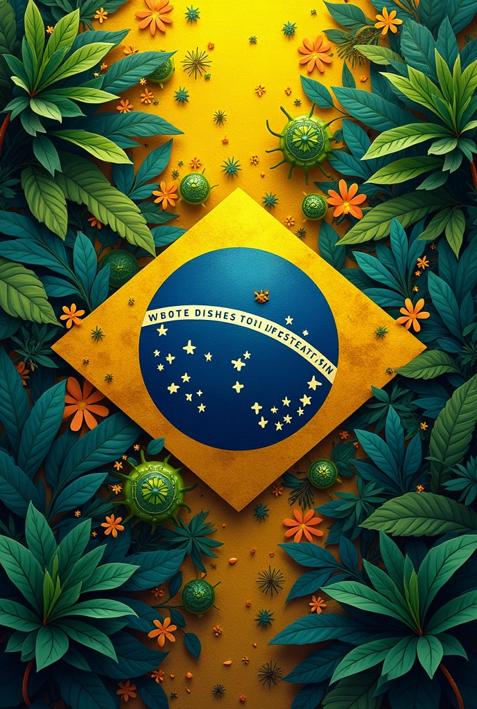 an image for discord cover, with colors and theme of Brazil and written: Dopha
