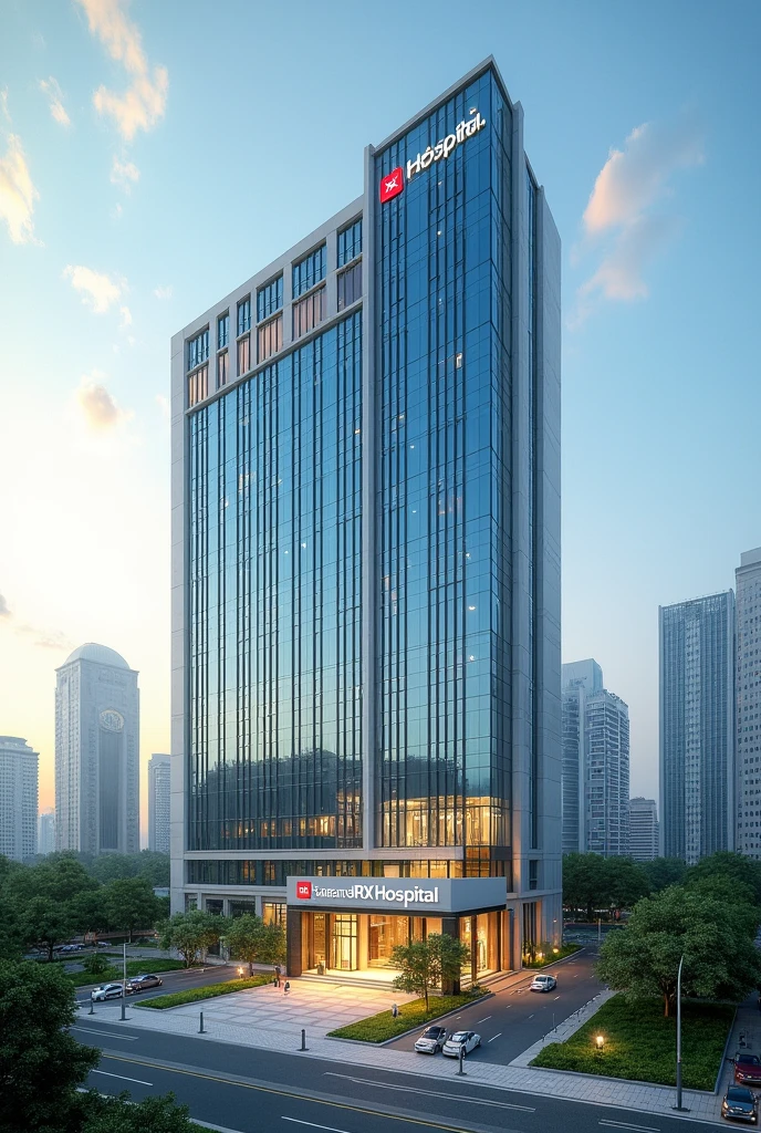 Hospital Building
with name CARE AND RX HOSPITAL