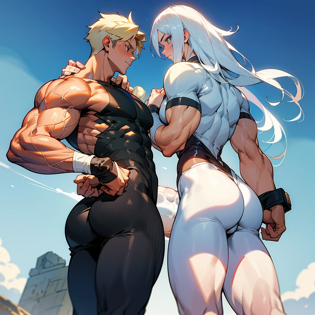 Two white boys fucking one shy guy, Beautiful, sweaty and with a nice ass and the other strong muscular attractive and with a good and rich penis (-18) 