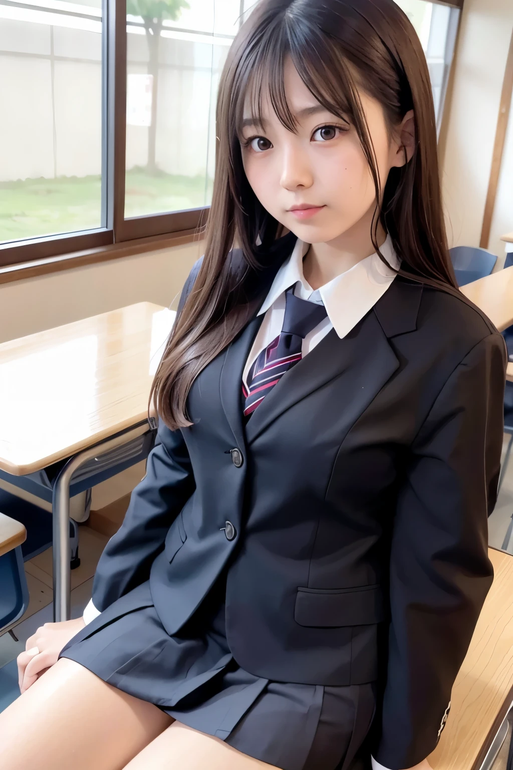 japanese young woman, school uniform