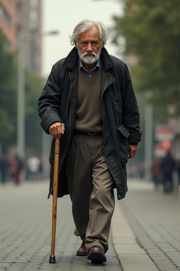 Footballer paolo guerero old man with cane