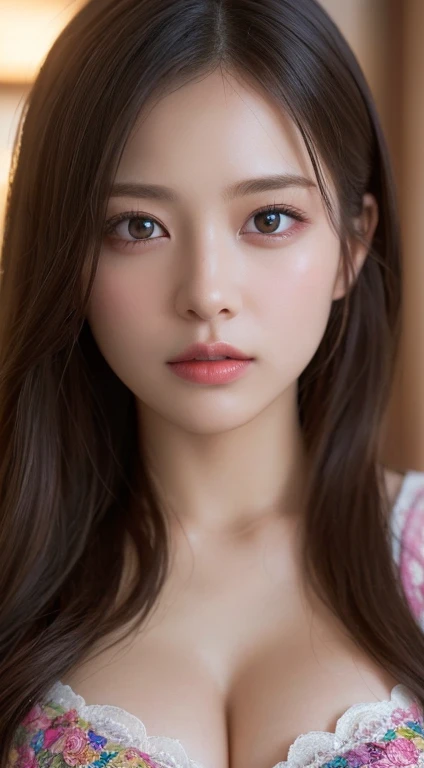 Highly detailed illustration、Super detailed、(Highest quality、4K、8k、High resolution、masterpiece:1.2)、Super detailed、(Realistic、フォトRealistic、フォトRealistic:1.37)、Finely detailed、High resolution、8K Wallpaper、Perfect dynamic composition、Beautiful detailed eyes、female teacher、、Sexy Cosplay、Natural color lips、Cleavage、Dynamic pose、Fit Body、Natural light、Bright colors、Structure of the film、Surreal、Intricate details、Sharp focus、Physically Based Rendering、professional art