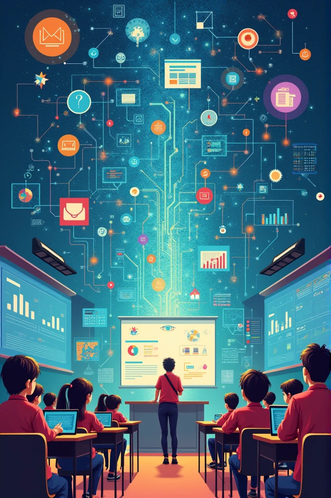 Impact of Technology on education in India poster design
