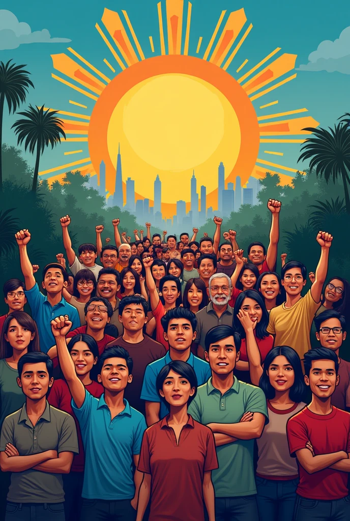 make a drawing/poster about filipinos voting for the right person to lead the country/government make it 2d