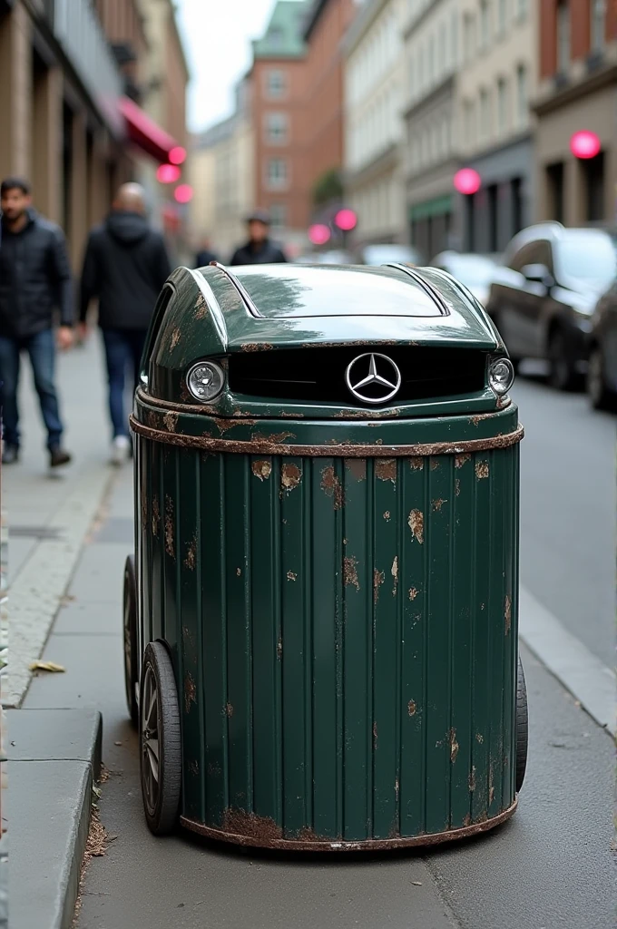 Mercedes CLs as garbage cans
