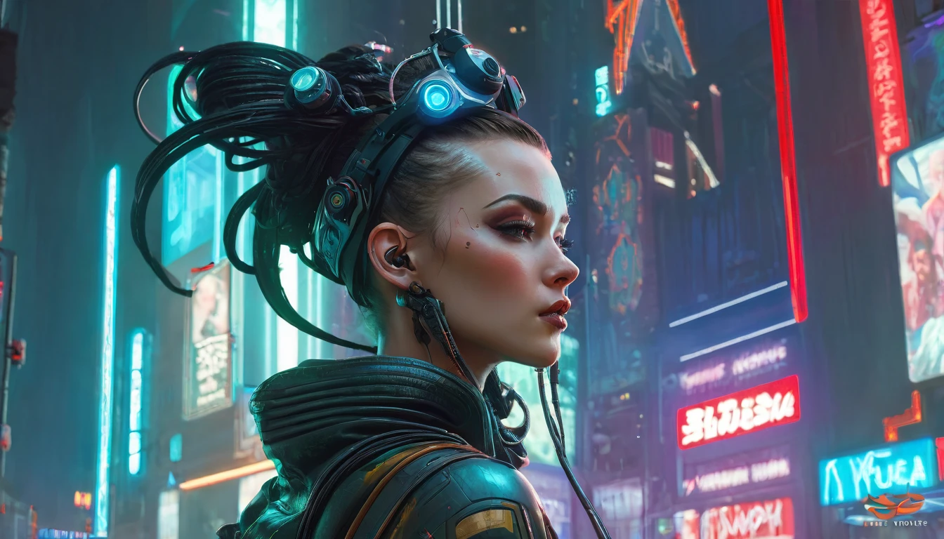 cyberpunk, Movie Frame, The endless future, ultra realistic, 8ก, lively, details, ZBrush, comic book illustration, Trending at artstation, By Peter Mohrbacher, by WLOP, By Ruean Jia, By Alphonse Mucha, By Dmitry Prozorov, By Norman Rockwell,