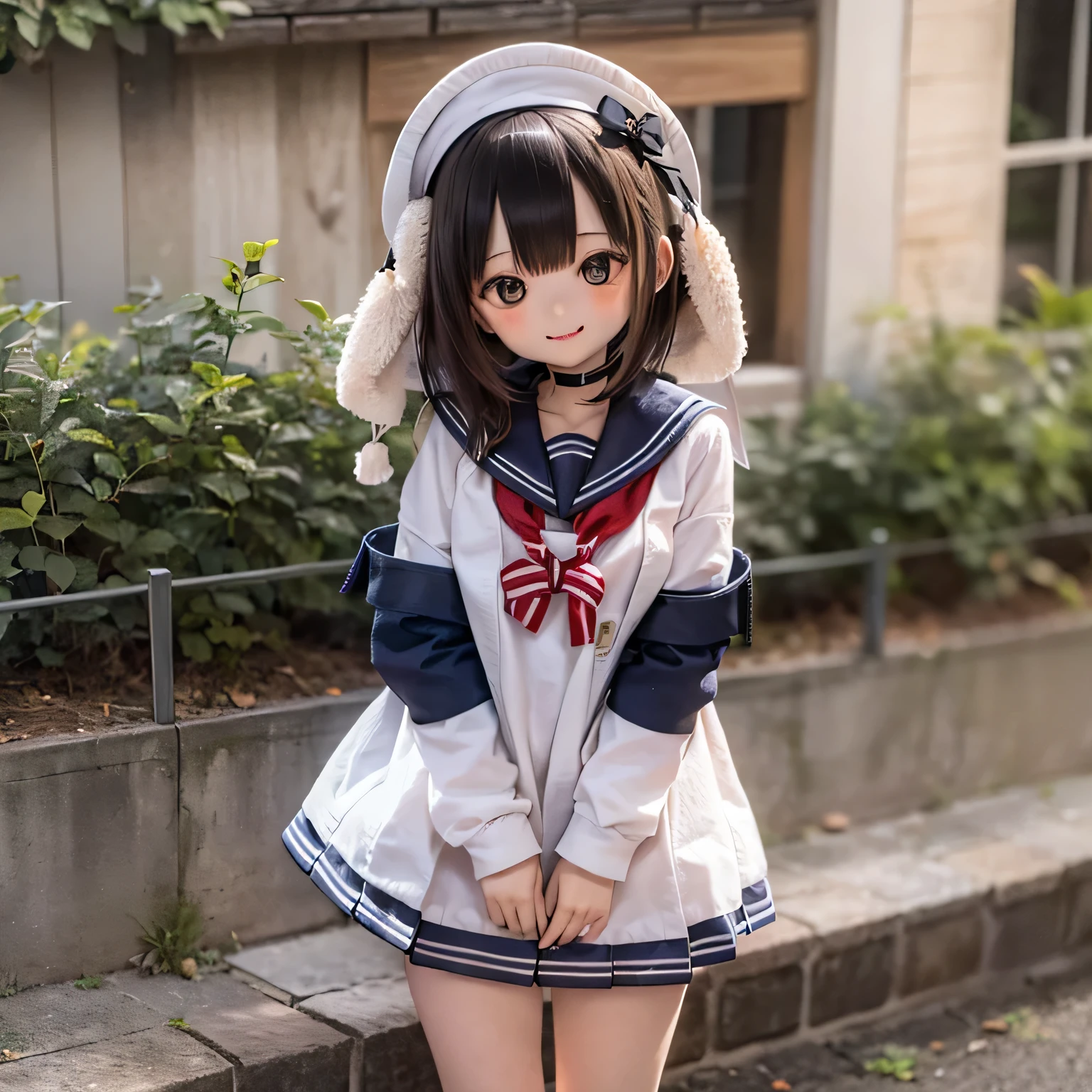 Ermine Girl((((Sailor suit))))
Schoolyard、smile, 15 years old