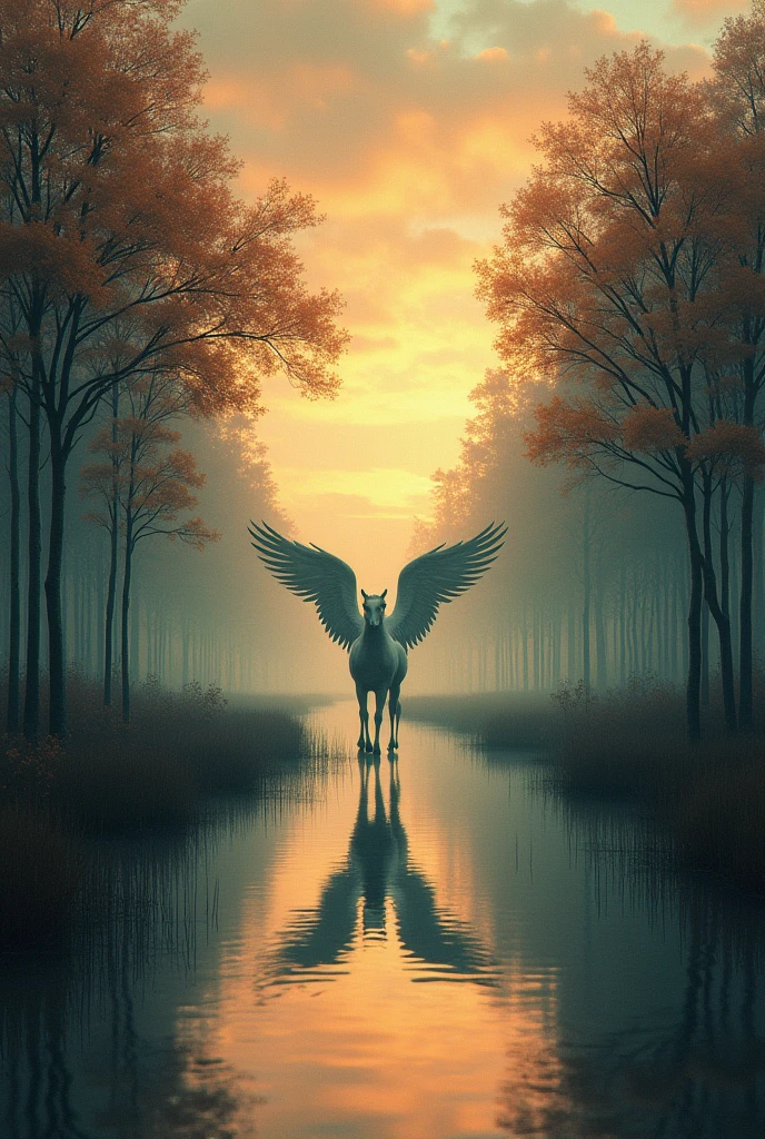 Horizons vertical In chocolate skies,
Like half-mirrored dreams in laurel cherry forests.The ghost of a fire-breathing ice floe went out in the bright twilight,
And the Hyacinth Pegasus stands there, not hearing me..The immanent mandrakes rustled in the reeds,
And rough-decadent Verses in withering ears.
