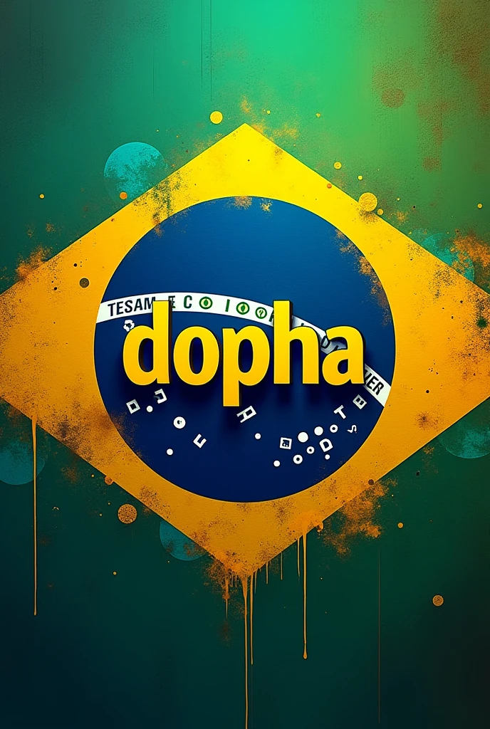 generate a cover for a youtube channel it must contain the brazilian flag it must be written "Dopha" with a cool font