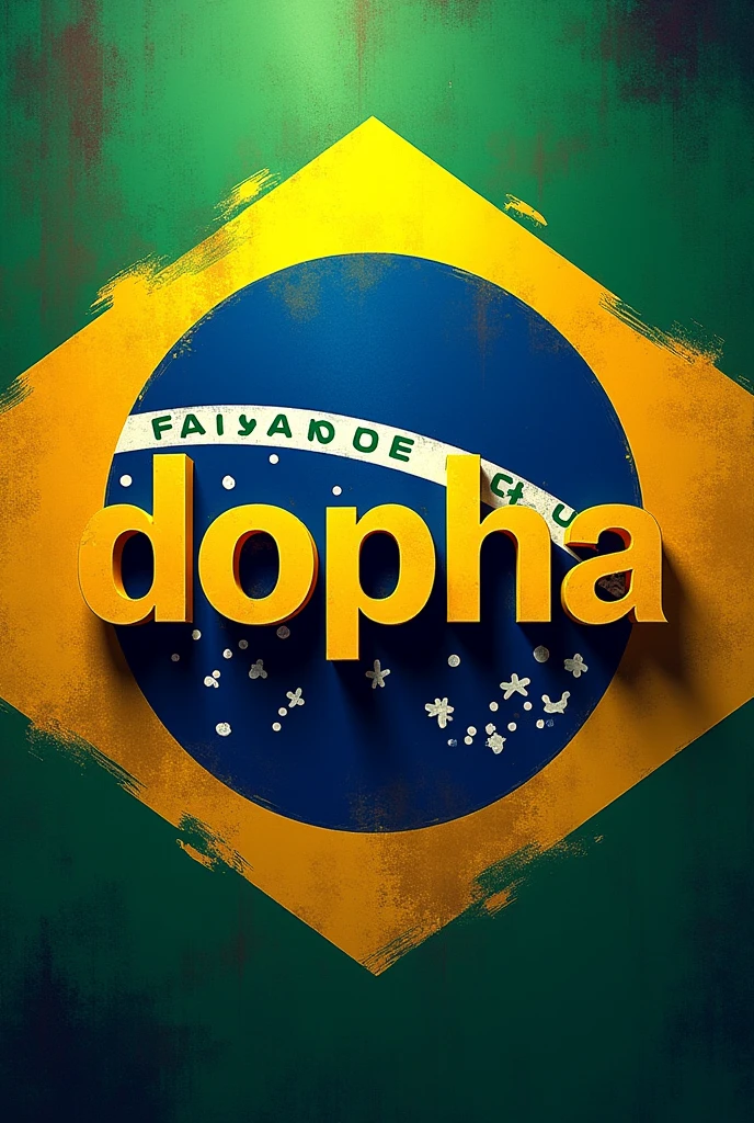 generate a cover for a youtube channel it must contain the brazilian flag it must be written "Dopha" with a cool font