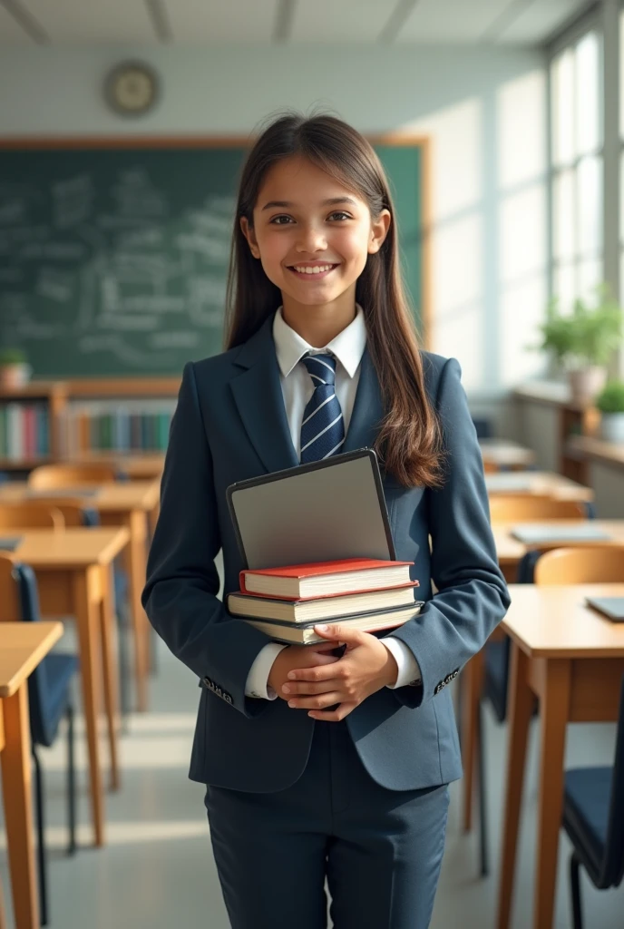 Now show the girl being top of her class