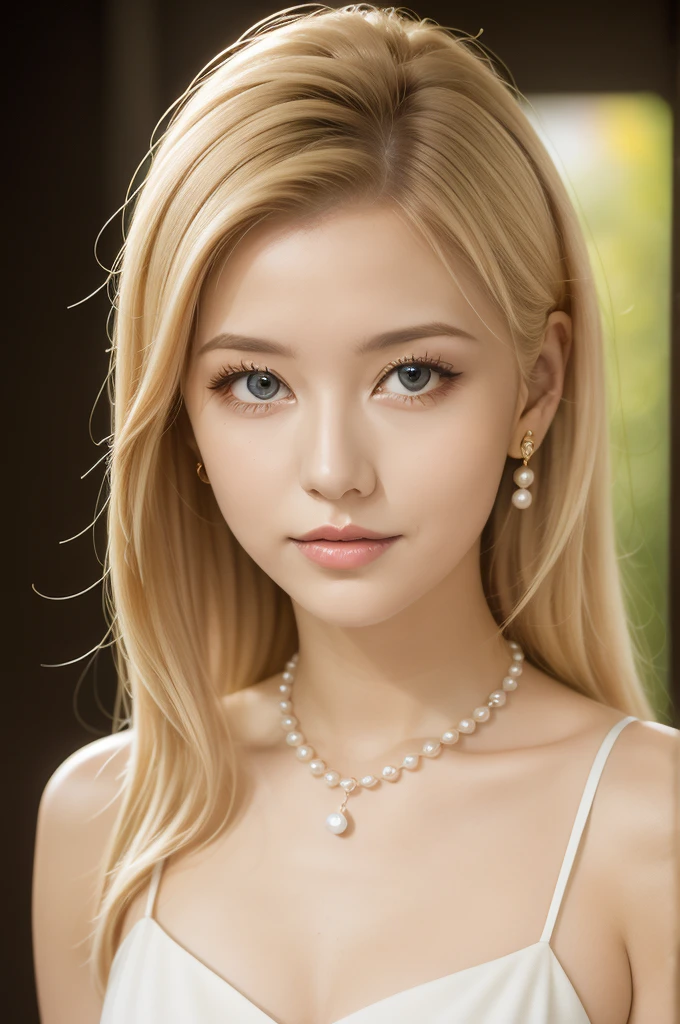 A woman of beauty in a fantastic space, Full length,  Tight low cut micro dress white and gold color, 98k, {{Masterpiece}}, Best Quality, High Quality:1.4), {{[[FRONT LOOK}}, eye_contact, Various poses)]], very pretty look face, and very pretty eyes, cute images, lovely images, {{whole full body}}, {{{{{{{{Long legs}}}}}}}}, {{{{slim sexy body}}}}, {{{{{{Tall woman}}}}}}, {{177 cm tall}}, solo, beautiful, lovely, adorable, pale skin, {{35to 40 years old German girl}}, look beautiful German girl and blue eyes or green eyes with platinum blonde hair color), Nordic German woman, {{{{{{{{{{full body}}}}}}}}}}, {{{{{{{{{{high_heels}}}}}}}}}}, big tits, very short skirt, Captivating, Professional Studio Lighting, Expertly lit, The scene is filled with a sense of tranquility, magic, and natural beauty, transporting the viewer to a world of fantasy and wonder (best quality, high resolution), (golden earrings and a large pearl necklace), (Big Boobs)