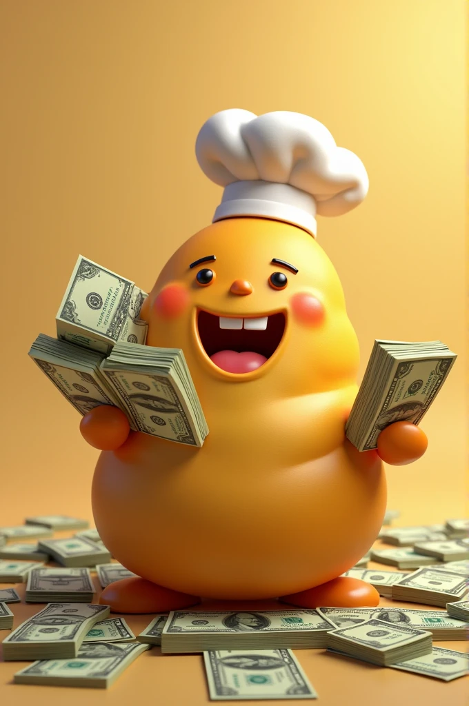 Salchipapa hugging some bills