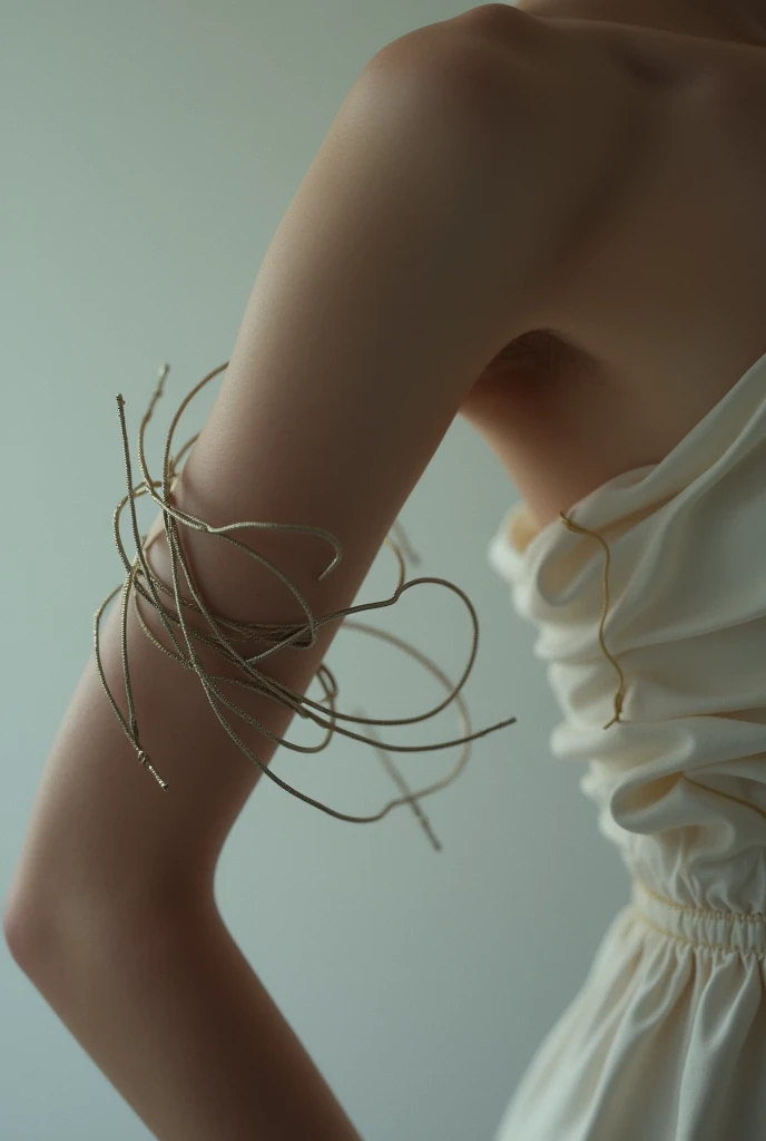 A thin wire wrapped around forearm