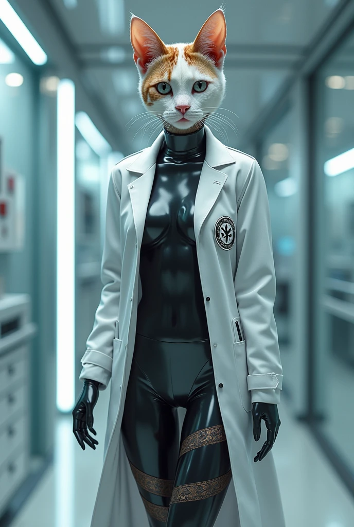 Doctor catgirl in latex leggings