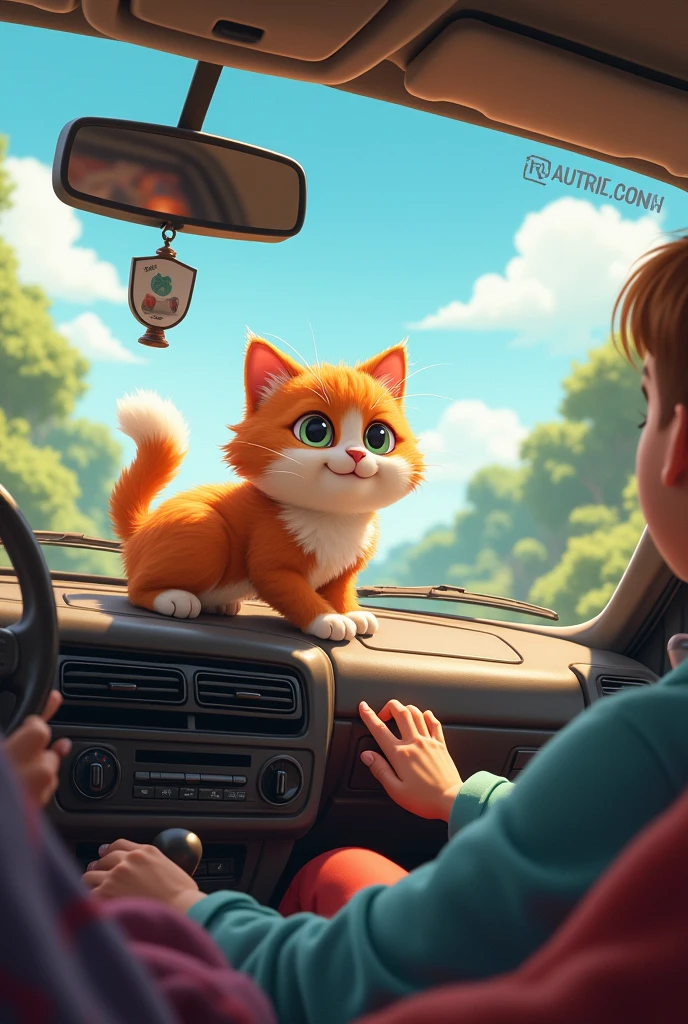 Cat
in car