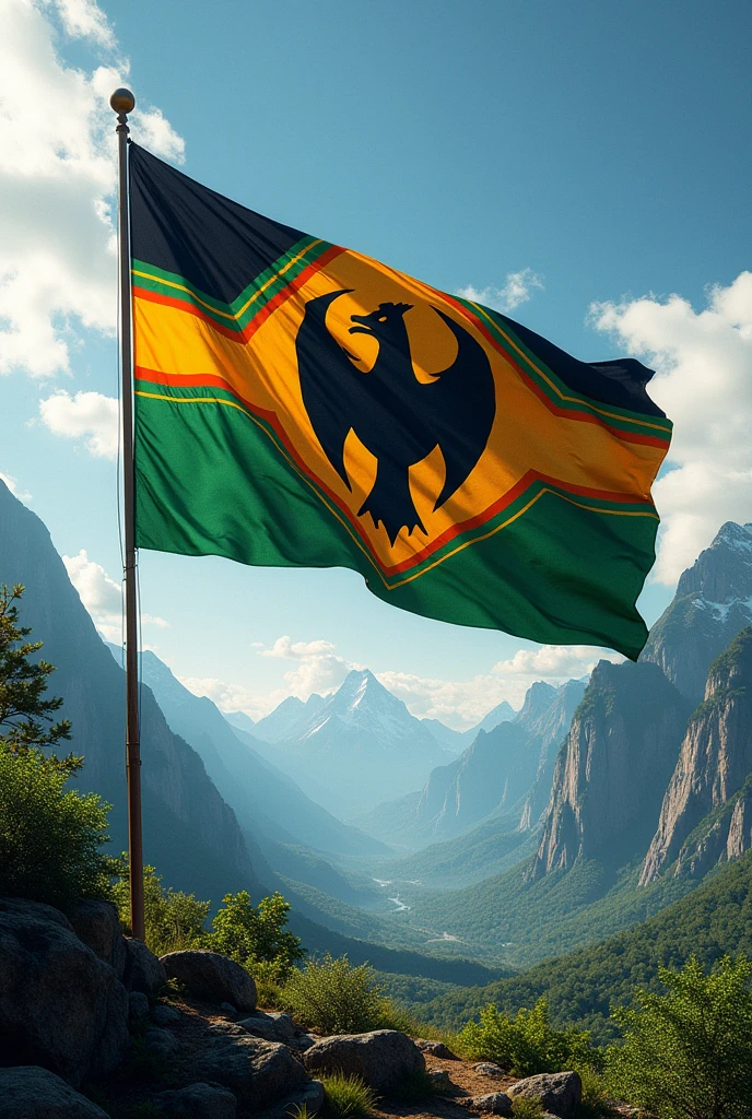 a flag of a country called wakanda