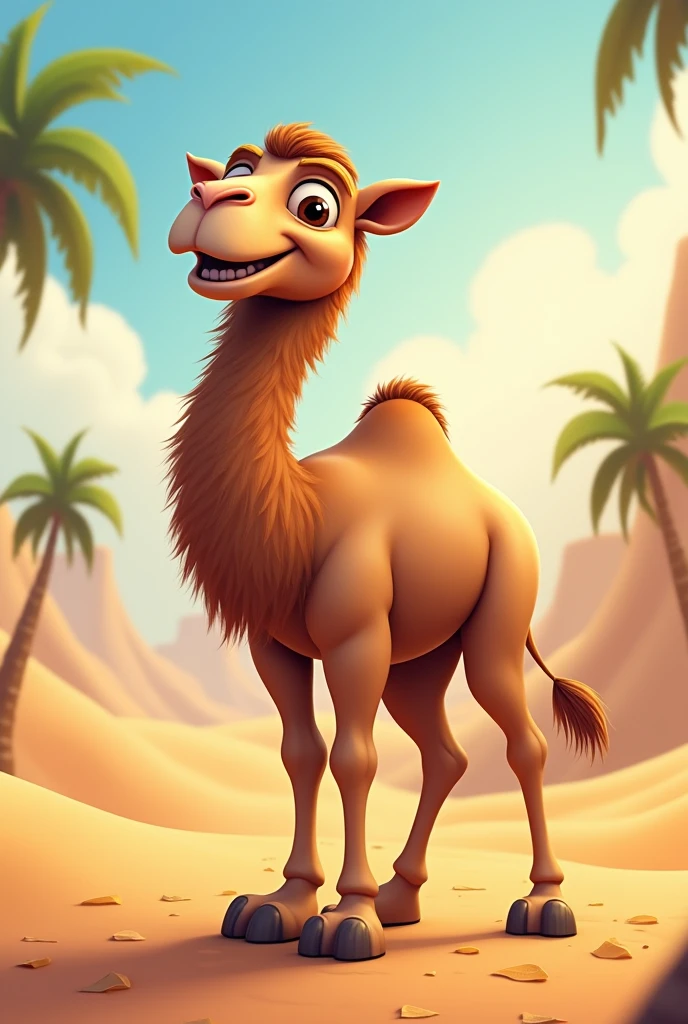 make a mascot character image of a camel that looks like " Like a human
