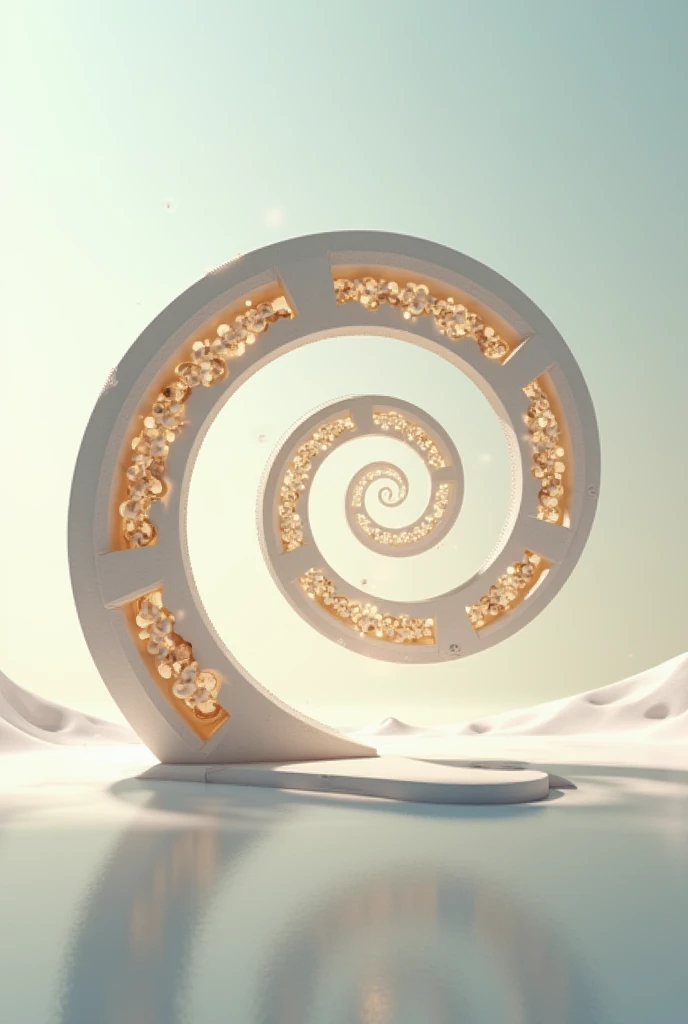 create an art showcasing the application of the Fibonacci Sequence around and highlight the Fibonacci Spiral.