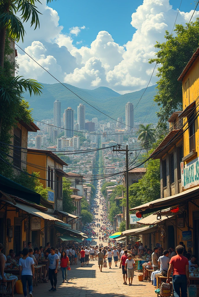 Create different images that represent urbanization in Brazil
