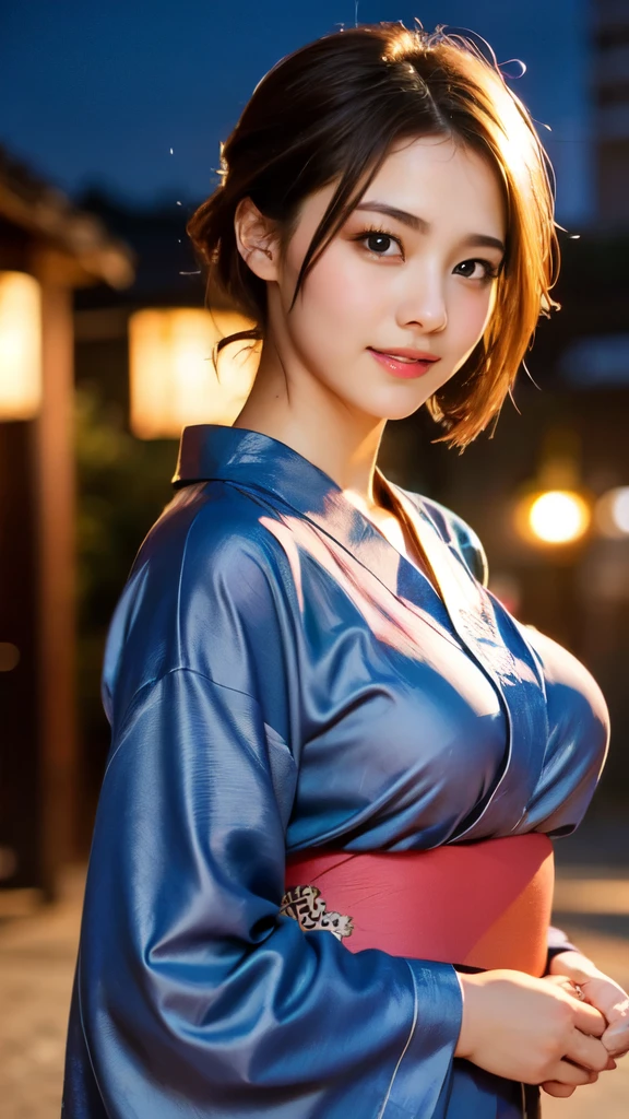 8k,Highest quality,(masterpiece:1.2),(Realistic),(Realistic:1.37),Ultra-high resolution,1 female college student,city,smile,Beautiful Eyes,Summer festival,(((Beautiful yukata))),Big Breasts,Perfect body,Perfect Fingers,Professional Lighting,gravure,Detailed face and skin texture,fine grain,RAW Photos