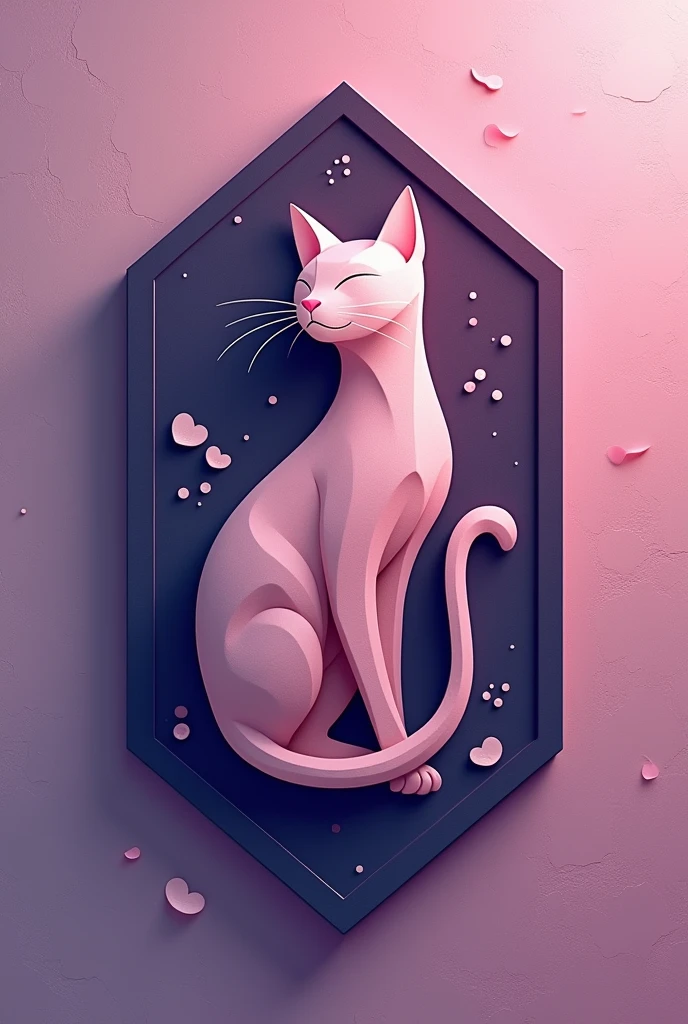 Make me a my own Logo of "NATIONAL UNIVERSITY" (NU) MAKE IT COLOR purple and pink instead of YELLOW  BLUE AND THE SYMBOL IS CAT NOT BULLDOG (put a shape on it) make it aesthetic not plain (you can make it little touch of coquette 