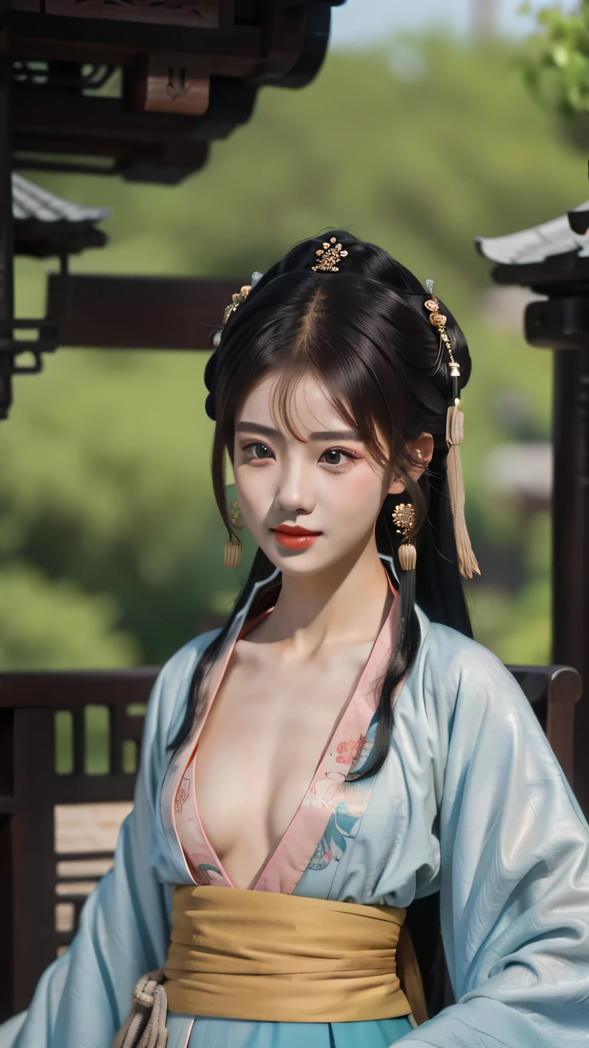 best quality, Masterpiece 1girl, small_Chest, Upper Body,Hanfu