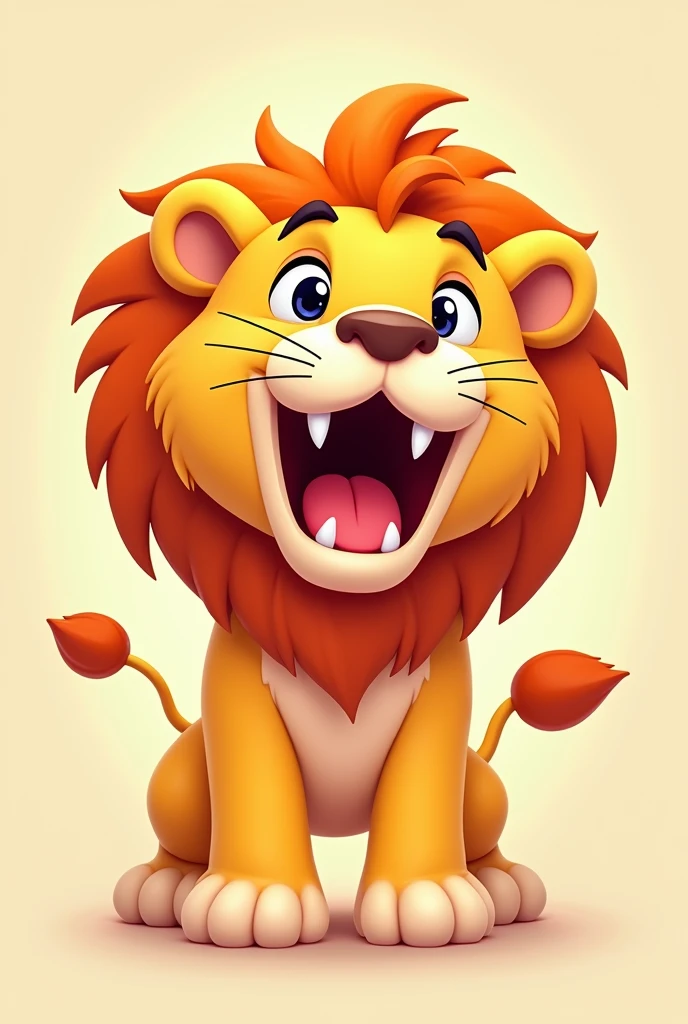Cartoon cute lion roaring