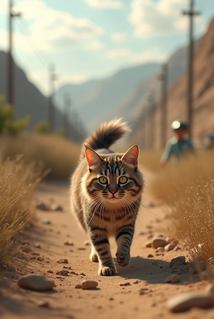 Cat crossing pakistan boarder