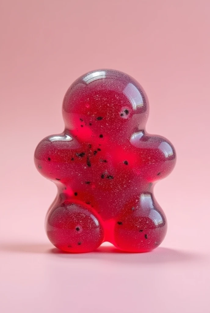 create an image of a nutritional product, It is a pre-workout made from natural products, Among them: grape flour, ginger powder, guarana powder, beet powder and gelatin to give shape and color. Its shape will be in gum