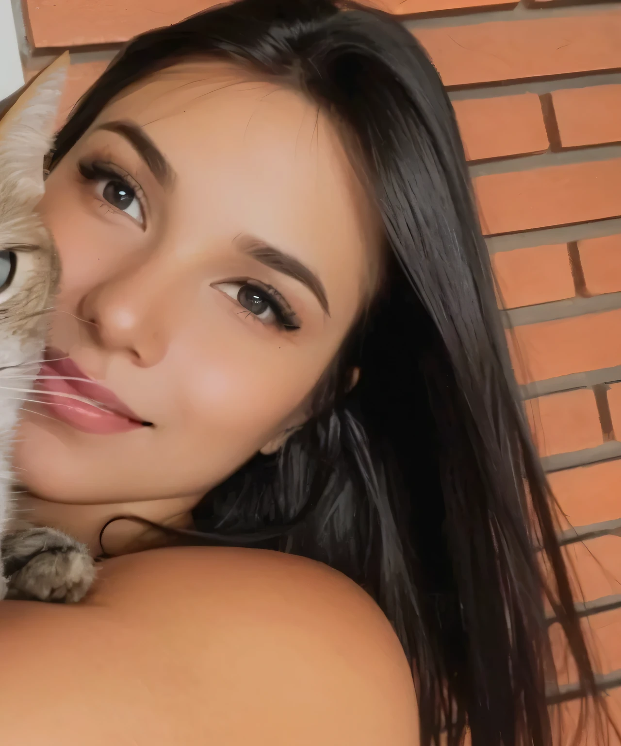 a beautiful woman, hair drawn like cartoon, perfectly drawn eyes, eyes like a cartoon, beautiful eyes, perfect eyes, she is very happy, she is smiling, the image is very detailed